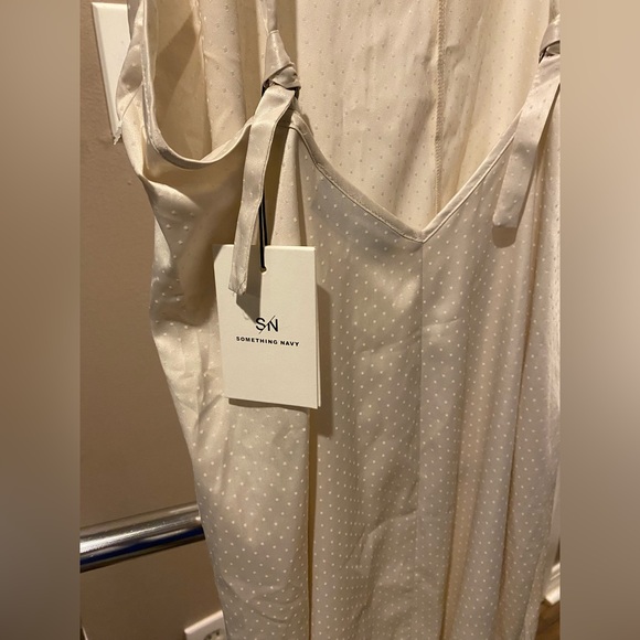 Something Navy Swiss Dot Midi Dress - Picture 6 of 11